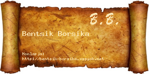 Bentsik Borsika névjegykártya